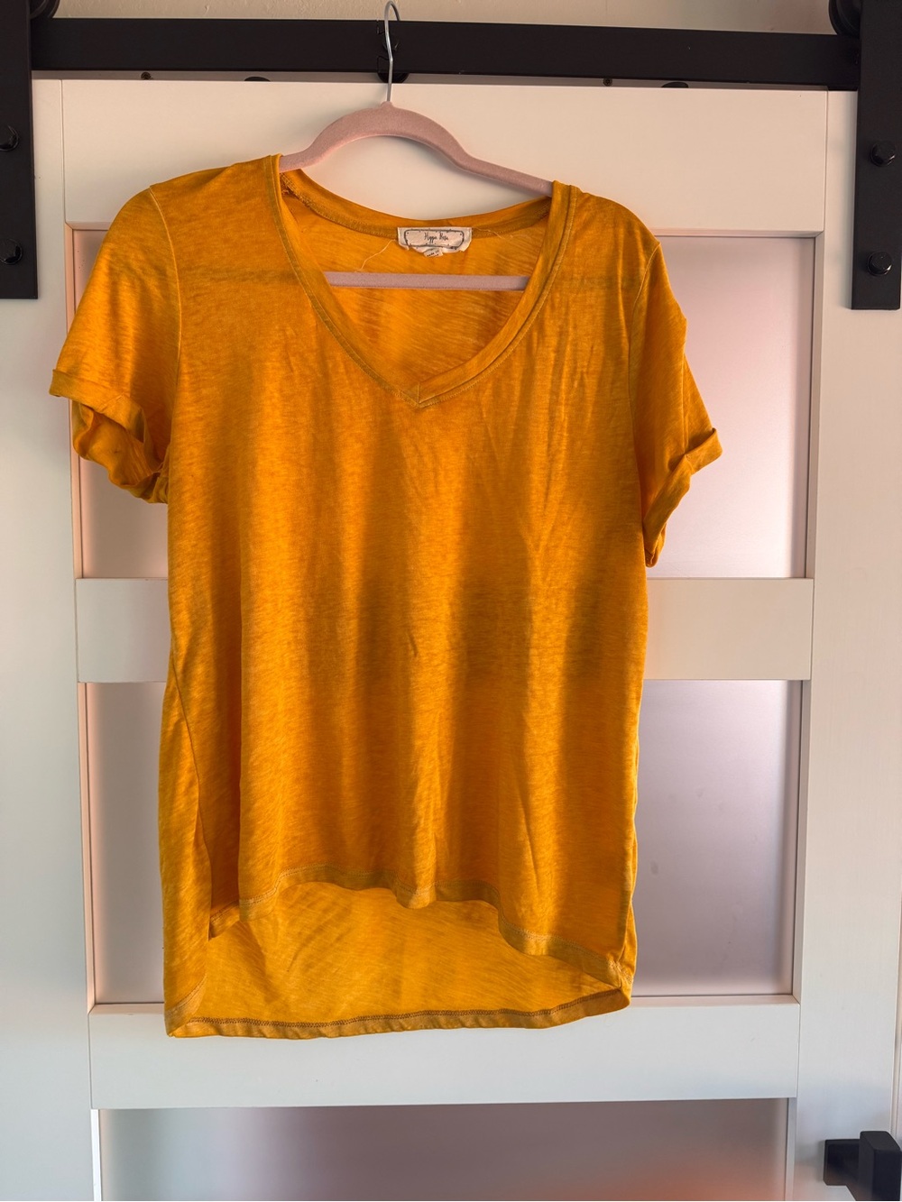 Women’s V-Neck Short Sleeve Tee - Mustard